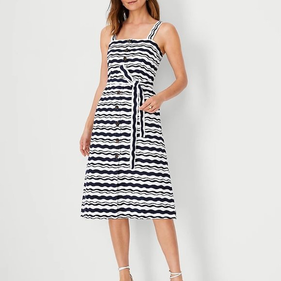 Ann Taylor Wave Strappy Flare Dress - Picture 1 of 11